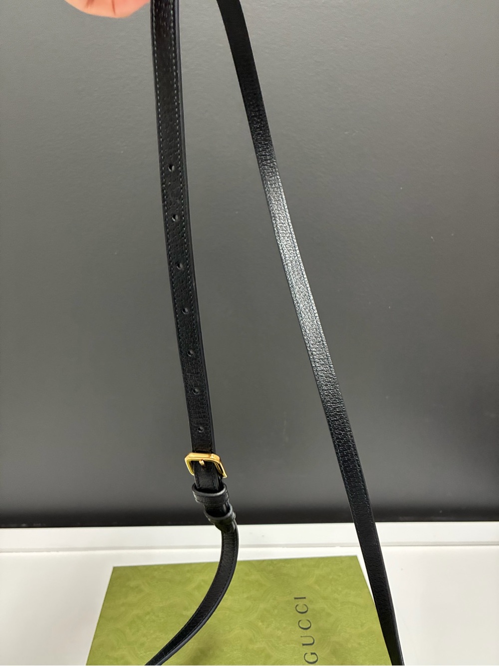 Gucci NWT 1955 Horsebit Black Pebbled Leather Crossbody Bag Authentic - Picture 11 of 12